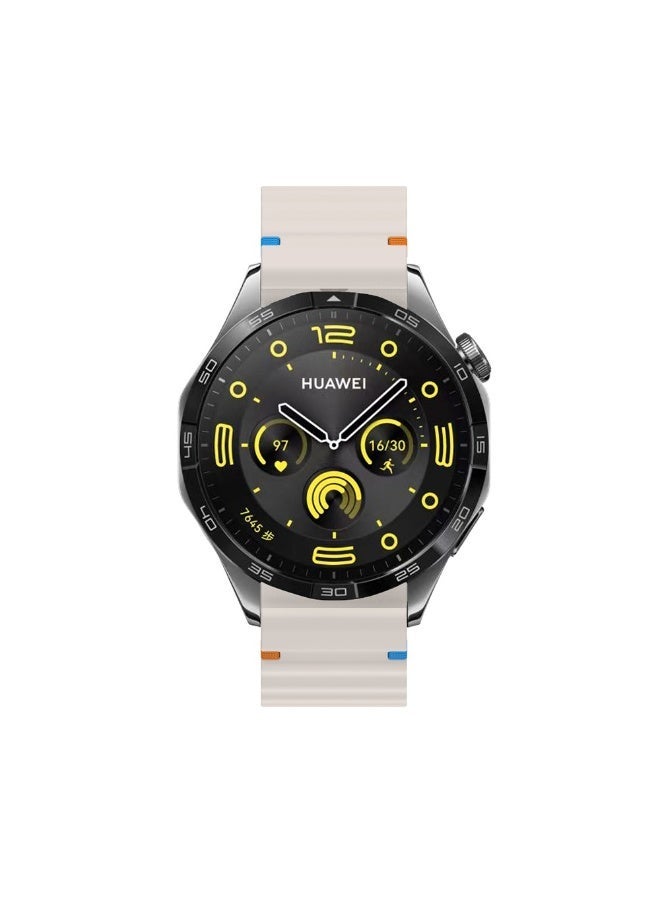 سوار سيليكون بإبزيم 22 مم لساعات سامسونج جالاكسي ووتش 3 (45 مم) / جالاكسي (46 مم) / جير إس 3 / ساعات هواوي ووتش 3 / 4 / جي تي 3 (46 مم) / جي تي 4 (46 مم) / جي تي 2 إي / جي تي 2 برو / جي تي جي تي 2 (46 مم) / ماجيك ووتش 2 (46 مم) / أمازفيت جي تي آر 2 / 2 إي / 3 / 4 (بيج) - Image 2